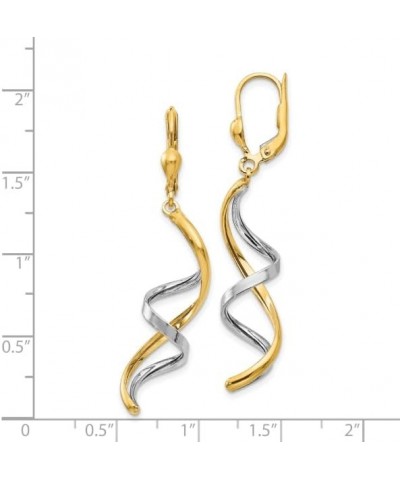 14K Two Tone Gold Spiral Leverback Earrings 14K Two Tone - 45mm - 1.77 inch $158.53 Earrings