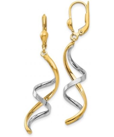 14K Two Tone Gold Spiral Leverback Earrings 14K Two Tone - 45mm - 1.77 inch $158.53 Earrings