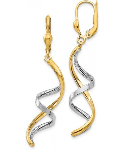 14K Two Tone Gold Spiral Leverback Earrings 14K Two Tone - 45mm - 1.77 inch $158.53 Earrings