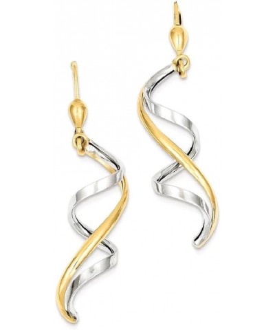 14K Two Tone Gold Spiral Leverback Earrings 14K Two Tone - 45mm - 1.77 inch $158.53 Earrings