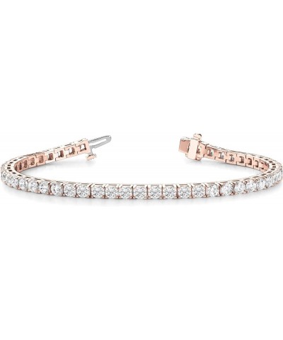 5 to 20 Carat LAB GROWN Classic Diamond Tennis Bracelet 4 Prong Ultra Premium Collection E-F SI1-SI2 Rose Gold 8.0 carats $50...