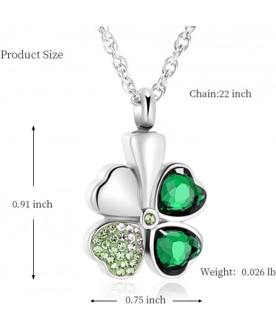 Cremation Jewelry Urn Necklaces for Ashes Clover Urn Pendant Keepsake Memorial necklace for Women Girls Silver $11.82 Others