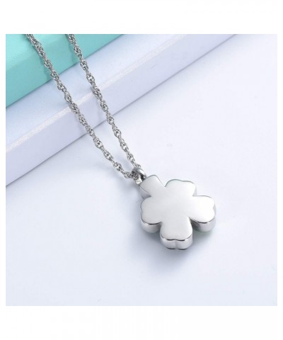 Cremation Jewelry Urn Necklaces for Ashes Clover Urn Pendant Keepsake Memorial necklace for Women Girls Silver $11.82 Others