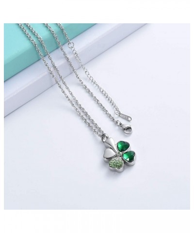 Cremation Jewelry Urn Necklaces for Ashes Clover Urn Pendant Keepsake Memorial necklace for Women Girls Silver $11.82 Others