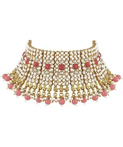 Indian Ethnic Wedding Wear Necklace Set Pink $26.09 Jewelry Sets