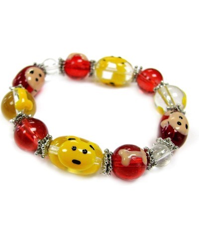 womens Beads Bracelet, White/Amber, 7 5 inch US amber/brown $7.23 Bracelets