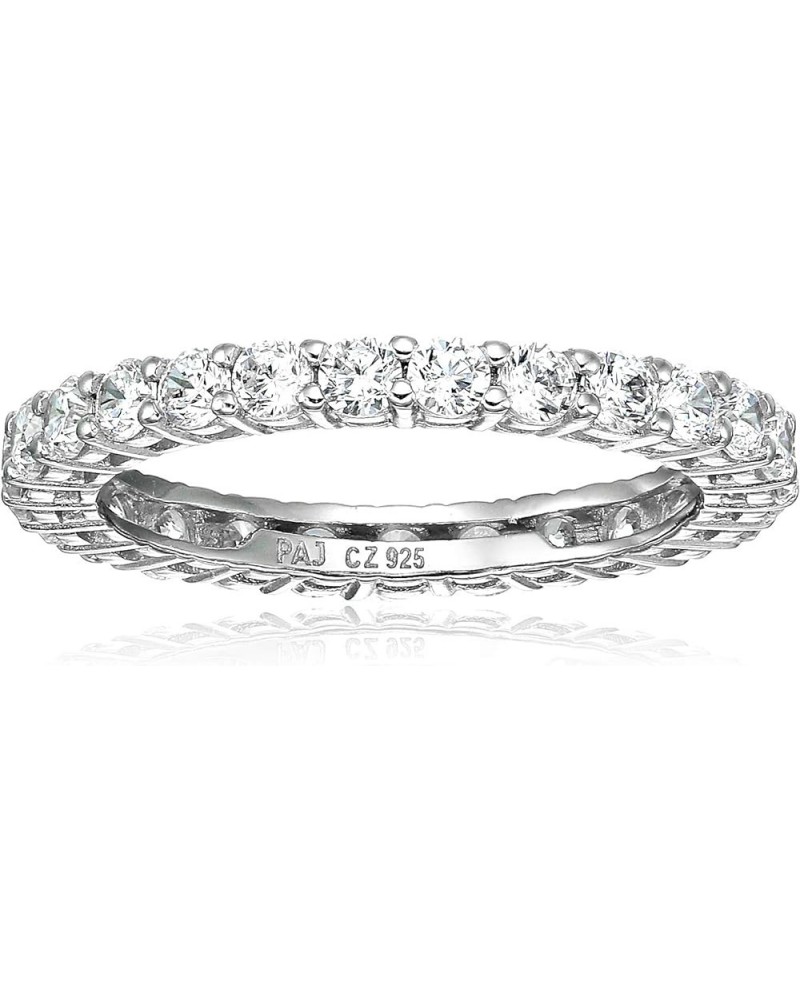 Eternity Band Cubic Zirconia Demi Fine Stacking Ring in Sterling Silver 2.5 mm Silver 7 $11.02 Rings