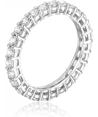 Eternity Band Cubic Zirconia Demi Fine Stacking Ring in Sterling Silver 2.5 mm Silver 7 $11.02 Rings