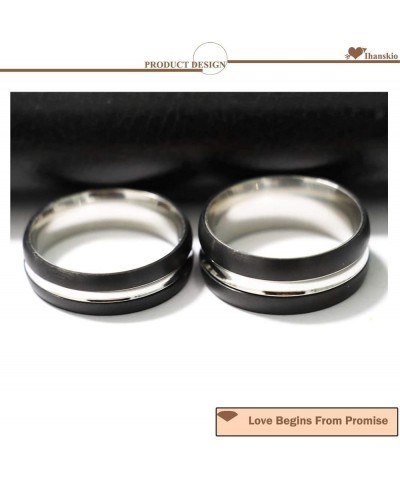 Personalized Custom Made Couple Rings Double Color His Her Engagement Wedding Bands Gift Birthday Matching Titanium Steel A P...