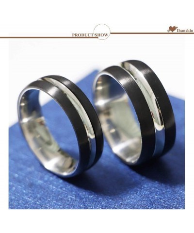 Personalized Custom Made Couple Rings Double Color His Her Engagement Wedding Bands Gift Birthday Matching Titanium Steel A P...