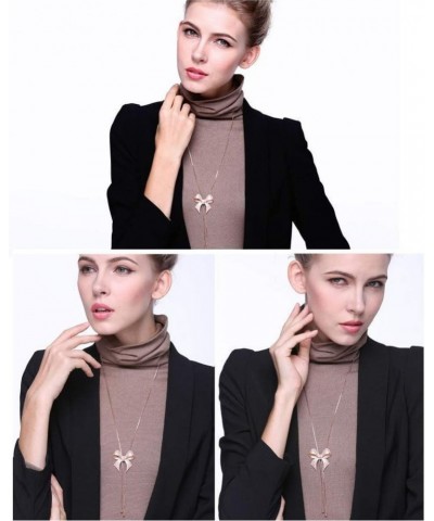 Big Bow Tie Ribbon Pendant Necklace Fashion Jewelry N152,Bow Can Sit High or Low pendant 4*4cm(gold) $10.75 Necklaces