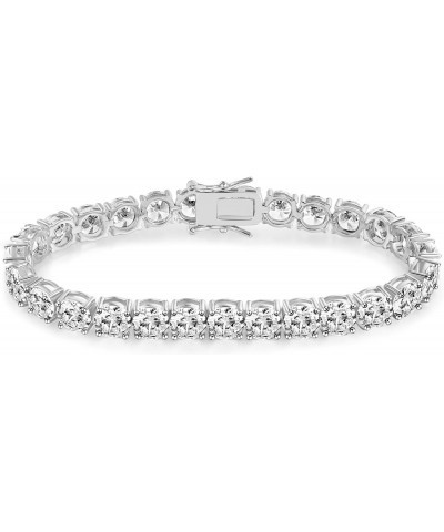 7.0mm Tennis Bracelet,GMESME 18K White Gold Plated 7.0mm Round Cubic Zirconia Classic Tennis Bracelet For Men and Women $12.1...