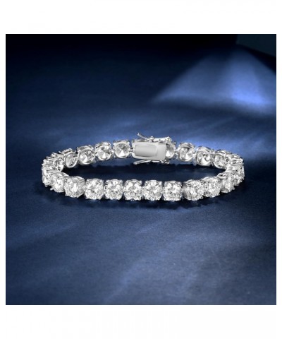 7.0mm Tennis Bracelet,GMESME 18K White Gold Plated 7.0mm Round Cubic Zirconia Classic Tennis Bracelet For Men and Women $12.1...