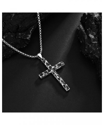 Cross Necklace 925 Sterling Silver Crucifix Pendant Ankh Jewelry for Men Women with 2mm 22"+2" Rolo Chain (with Gift Box) J-O...