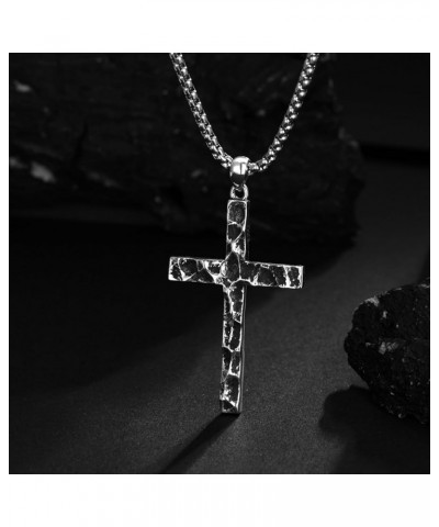 Cross Necklace 925 Sterling Silver Crucifix Pendant Ankh Jewelry for Men Women with 2mm 22"+2" Rolo Chain (with Gift Box) J-O...