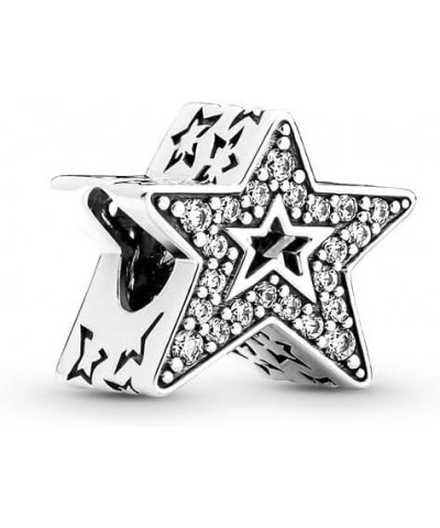 925 Sterling Silver Astronaut Galaxy Star Crescent Moon Murano Bead Charms Fit al Pandora Bracelet DIY Women Gift Jewelry SS3...