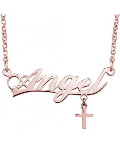 Personalized Name Necklace Rose Gold Customized Pendant Costom Angel $10.79 Necklaces