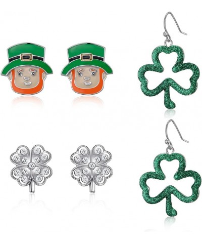 St. Patrick's Day Earrings Irish Shamrock Dangle Earrings Green Hat Teardrop Clover Dangle Earrings for Women Girls Jewelry G...