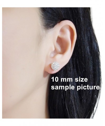 Bridal Wedding Rhinestone Crystal Clear Pave Ball Invisible Clip On Stud Earrings Silver-Tone non Pierced 10 mm $16.74 Earrings