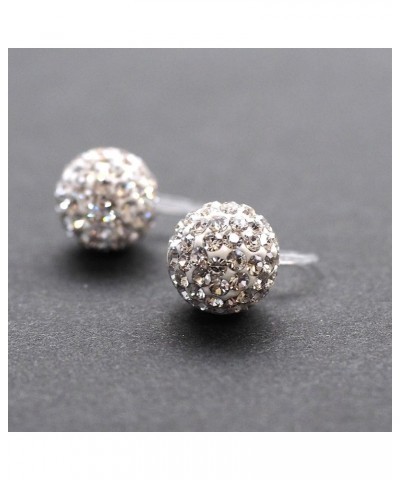 Bridal Wedding Rhinestone Crystal Clear Pave Ball Invisible Clip On Stud Earrings Silver-Tone non Pierced 10 mm $16.74 Earrings