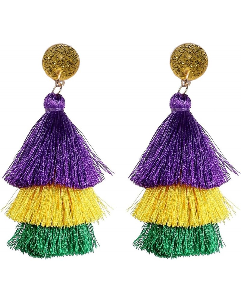 Mardi Gras Earrings for Women Carnival Theme Dangle Earrings Lobster Mask Crown Earrings Colorful Acrylic Mardi Gras Accessor...