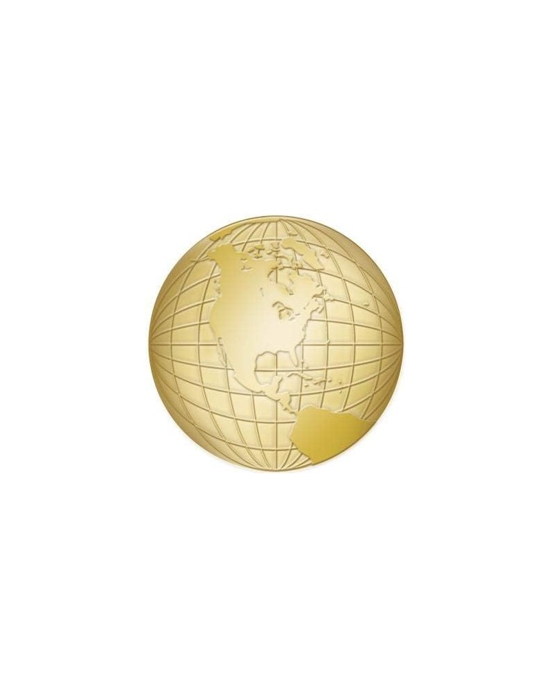 Globe Lapel Pins - 1" 3D Gold Globe Earth Pins 1 Pack 50 $9.90 Brooches & Pins