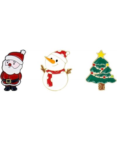 3-4 Pieces Christmas Brooch Pins Set for Women Christmas Jewelry Gifts for Girls Multi-Colored Christmas Tree Santa Claus Rei...