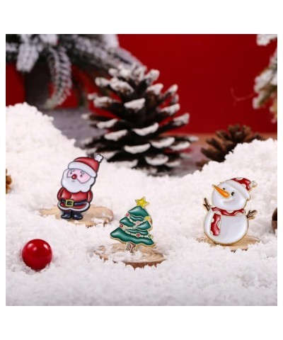 3-4 Pieces Christmas Brooch Pins Set for Women Christmas Jewelry Gifts for Girls Multi-Colored Christmas Tree Santa Claus Rei...