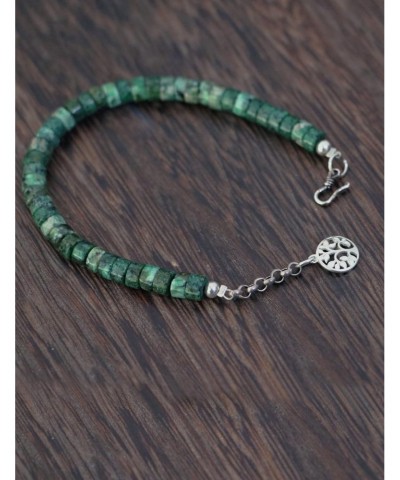 Turquoise Bracelet For Women And Men Tree Of Life Charm 925 Silver Bracelets Healing Anxiety Green Crystal Stone Beaded Jewel...