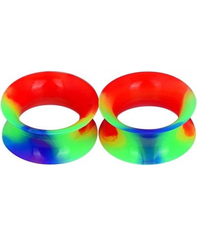 1 Pair Colorful Soft Silicone Flexible Ear Skin Tunnels Plugs Expanders Gauges Hollow Body Piercing 2G-3/4 style 2-8 $6.54 Bo...