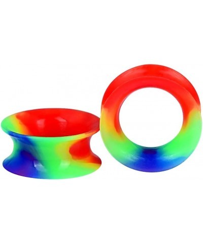 1 Pair Colorful Soft Silicone Flexible Ear Skin Tunnels Plugs Expanders Gauges Hollow Body Piercing 2G-3/4 style 2-8 $6.54 Bo...