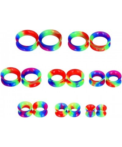 1 Pair Colorful Soft Silicone Flexible Ear Skin Tunnels Plugs Expanders Gauges Hollow Body Piercing 2G-3/4 style 2-8 $6.54 Bo...