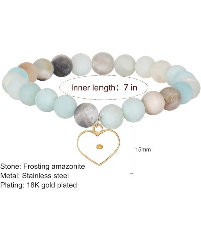 Miscarriage Gift Heart Charm Stretch Bracelet Crystals and Healing Stones Bracelet for Mother Blue,Gold Heart $11.19 Bracelets