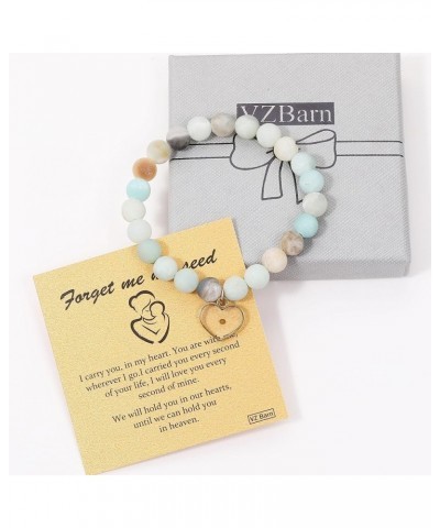 Miscarriage Gift Heart Charm Stretch Bracelet Crystals and Healing Stones Bracelet for Mother Blue,Gold Heart $11.19 Bracelets