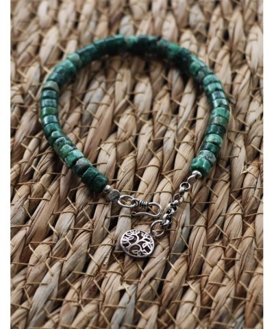 Turquoise Bracelet For Women And Men Tree Of Life Charm 925 Silver Bracelets Healing Anxiety Green Crystal Stone Beaded Jewel...