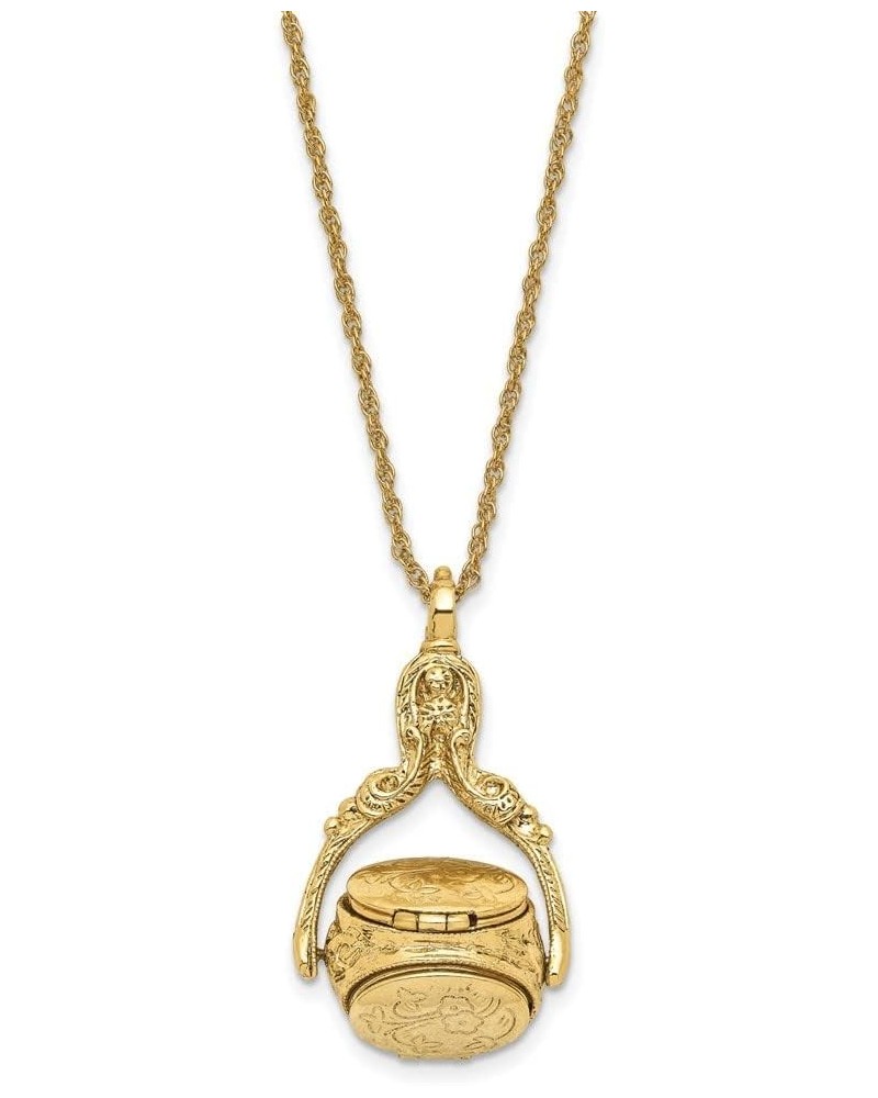 1928 Jewelry 14K Gold Dipped 3 Sided Spinner Locket Necklace 30 Inches $43.70 Necklaces