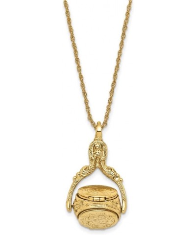 1928 Jewelry 14K Gold Dipped 3 Sided Spinner Locket Necklace 30 Inches $43.70 Necklaces