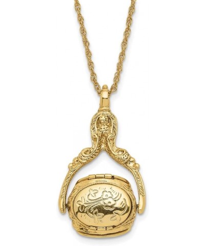 1928 Jewelry 14K Gold Dipped 3 Sided Spinner Locket Necklace 30 Inches $43.70 Necklaces