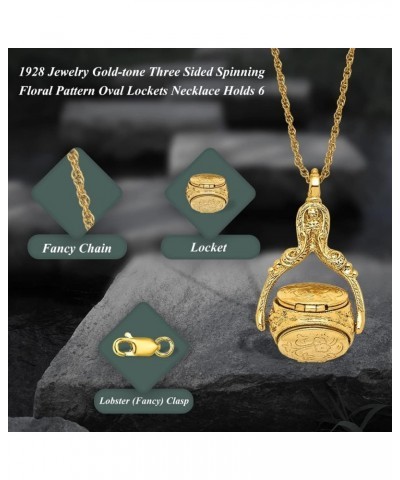 1928 Jewelry 14K Gold Dipped 3 Sided Spinner Locket Necklace 30 Inches $43.70 Necklaces