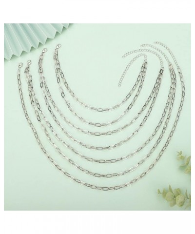 Punk Multilayer Paperclip Chain Necklace Gold Thick Long Chain Choker Boho Layered Chain Collar for Women and Girls Silver $8...