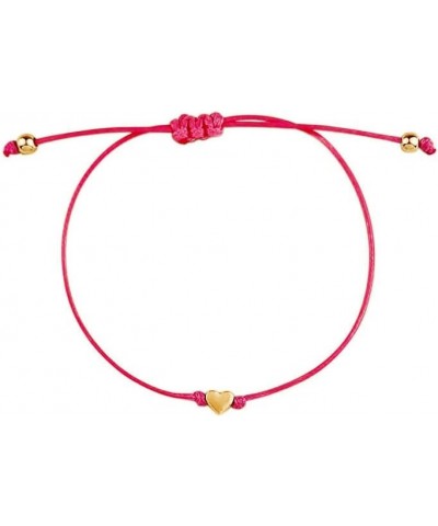 20 Pcs Women Men Simple Heart Bracelet Adjustable Rope String Lucky Gift Bracelet For Birthday Holiday Anniversary Red Gold $...