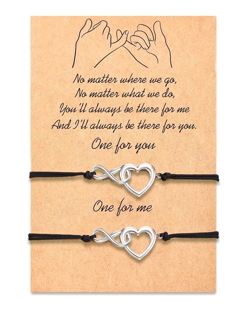 Pinky Promise Matching Relationship Bracelets For Friends Couple Family Infinity Heart-A $7.50 Bracelets