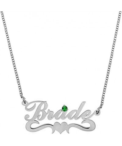 925 Sterling Silver Personalized Birthstone Name Necklace with Any Customized Names Gift for Her 2 silver $14.92 Necklaces