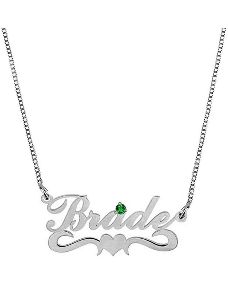 925 Sterling Silver Personalized Birthstone Name Necklace with Any Customized Names Gift for Her 2 silver $14.92 Necklaces