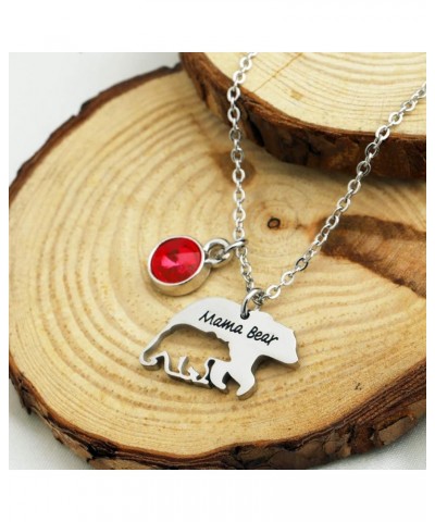 Mama Bear Necklace Mom Necklace Mothers Day Gifts Mama and Baby Bear Necklace with 12 Months Birthstone Birthday Gift Family ...