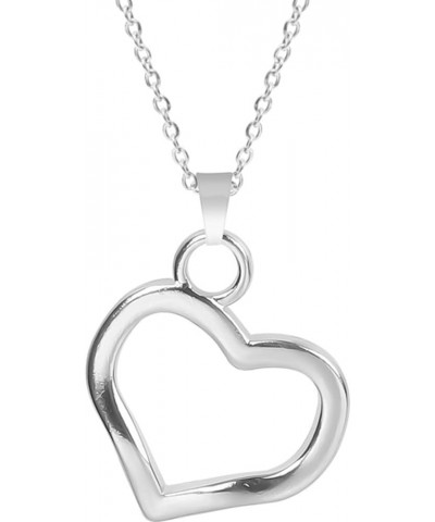 Stainless Steel Open Heart Karma Style Promise Statement Valentines Mother Collar Necklace Silver $6.35 Necklaces