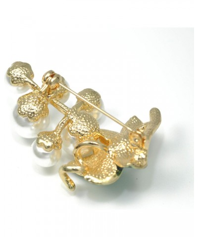 Gold Tone Cream Simulated Pearl Fruit Grapes Brooch Pin $10.97 Brooches & Pins