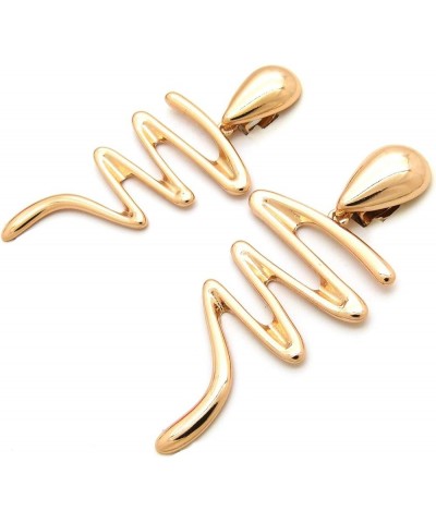 Women Oversize Geometric, Tear Drop, Hammered Statement Metal Clip on Earring Many Styles Gold / Style 1 $10.44 Earrings