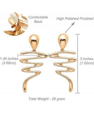 Women Oversize Geometric, Tear Drop, Hammered Statement Metal Clip on Earring Many Styles Gold / Style 1 $10.44 Earrings