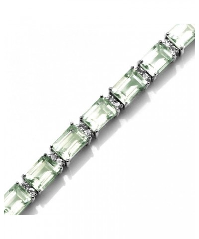 18.18ct. Octagon Green Amethyst Gold Plated 925 Sterling Silver Tennis Bracelet Adjustable 7 to 8.5 Inch $41.80 Bracelets